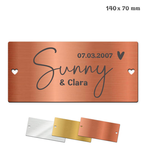 Tür- und Boxenschild "14x7" Metallic